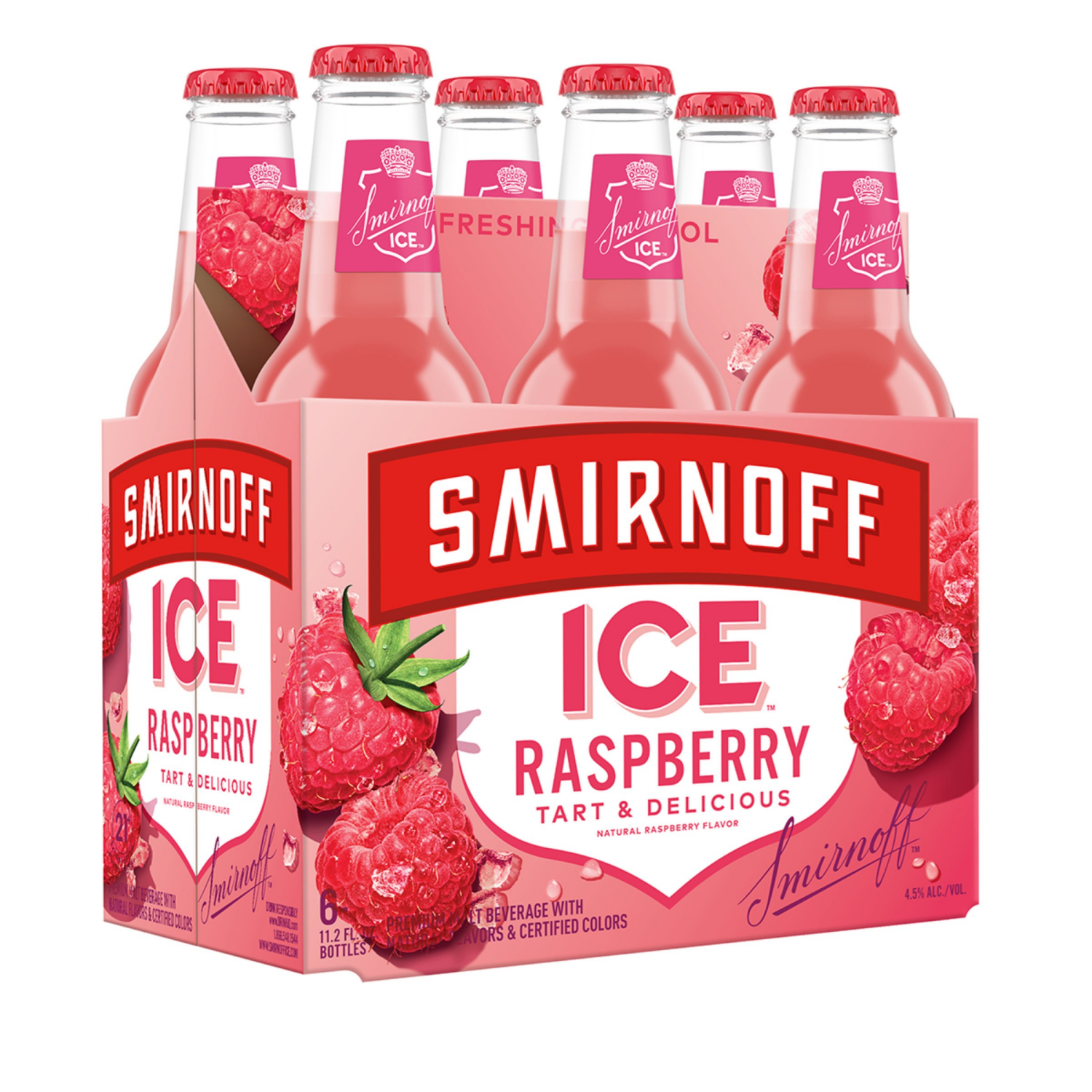 slide 6 of 8, Smirnoff Ice Raspberry Malt Beverage 6 ea, 6 ct; 11 oz