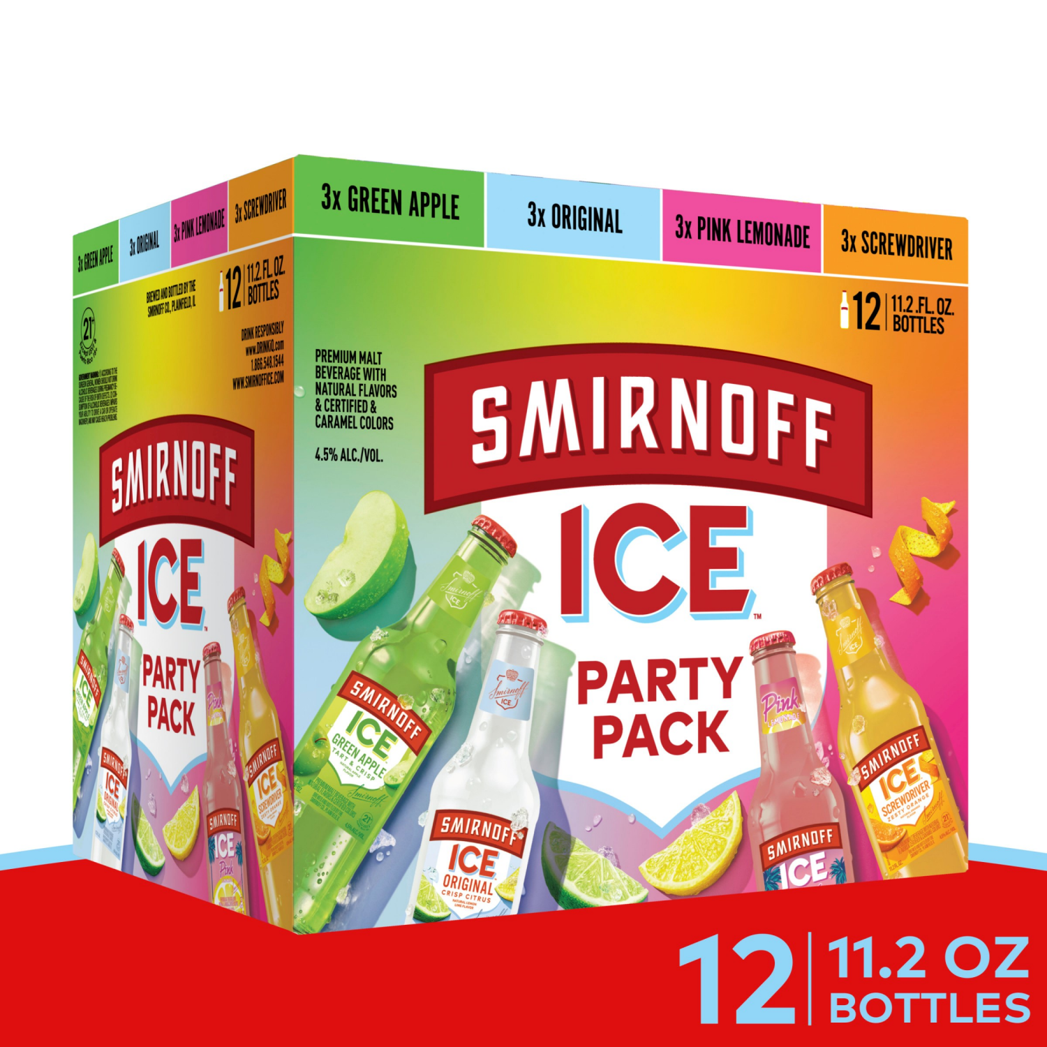 slide 1 of 8, Smirnoff Ice Variety Party Pack 12PK 11.2oz Bottles, 12 ct