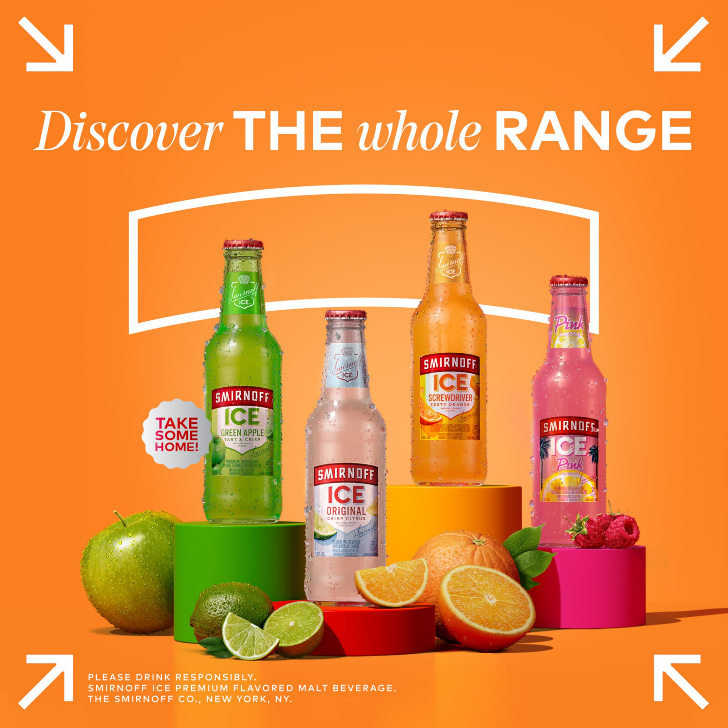 slide 2 of 8, Smirnoff Ice Screwdriver Malt Beverage 6 ea, 6 ct; 11 oz