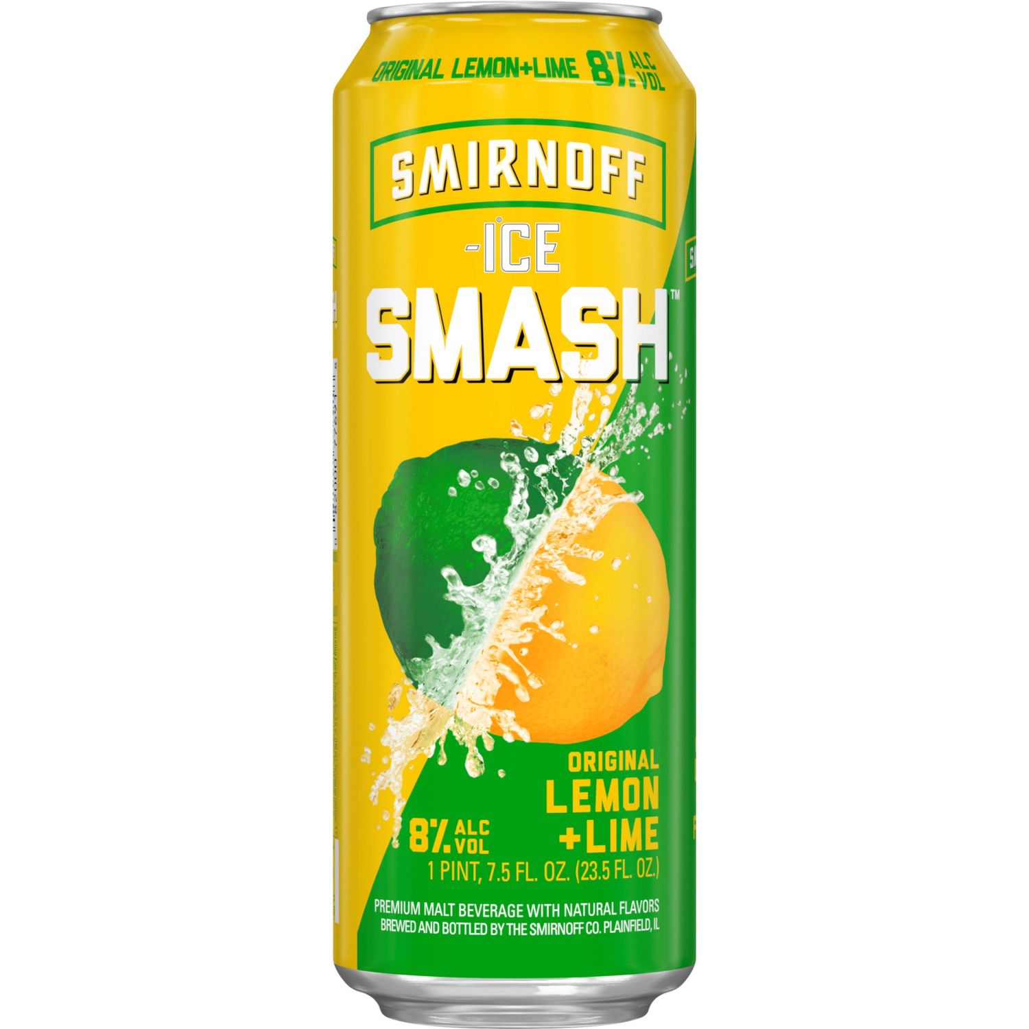 slide 2 of 5, Smirnoff Ice Smash Original Lemon + Lime Malt Beverage 23.5 oz, 23 oz