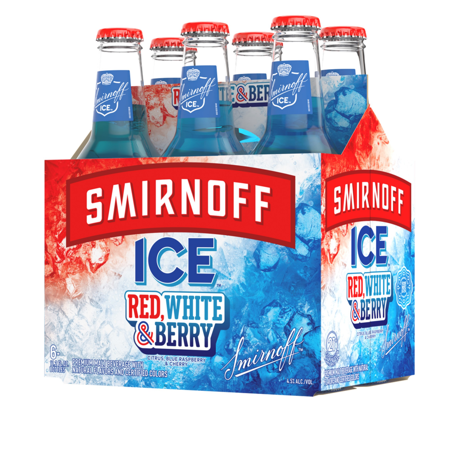 slide 6 of 8, Smirnoff Red, White & Berry Premium Malt Beverage 6 - 11.2 oz Bottles, 6 ct; 11 oz