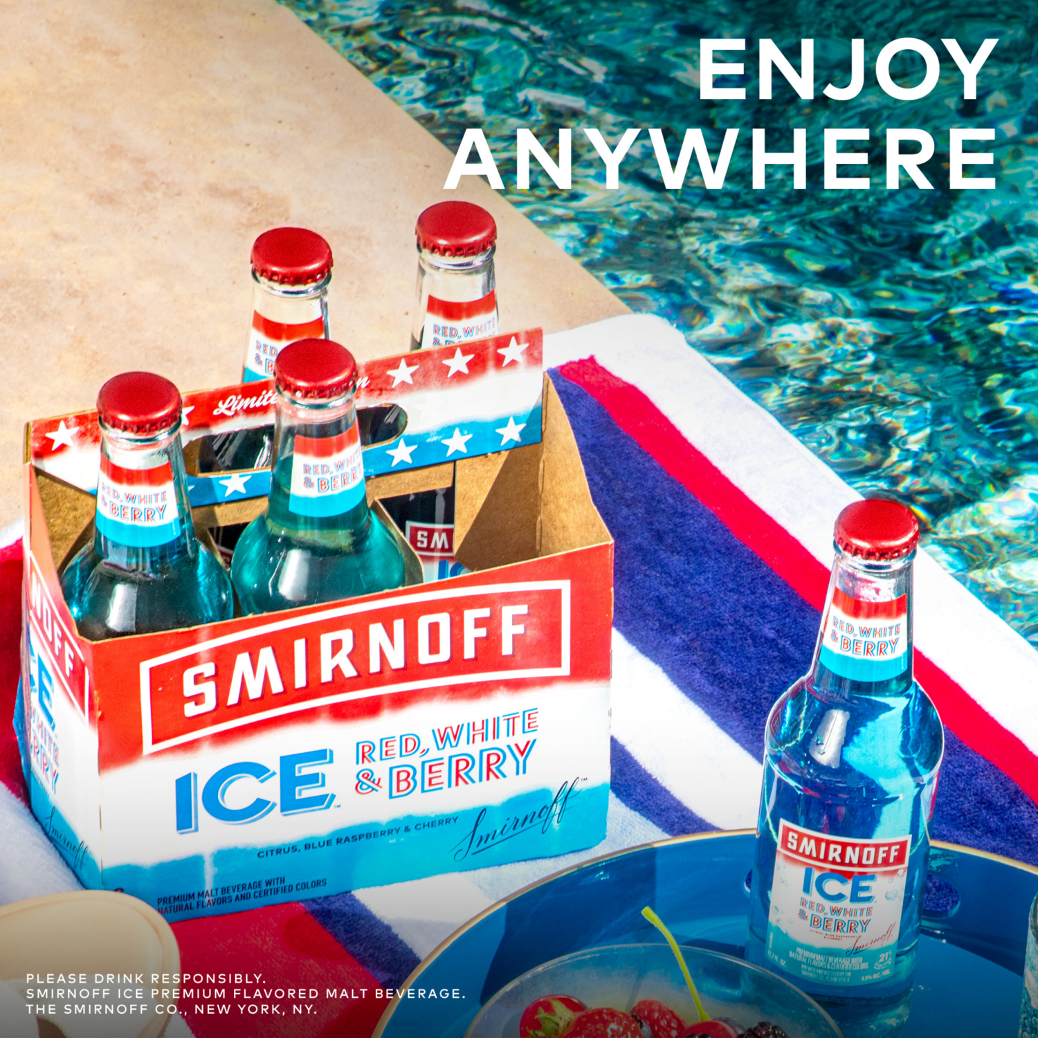 slide 8 of 8, Smirnoff Red, White & Berry Premium Malt Beverage 6 - 11.2 oz Bottles, 6 ct; 11 oz