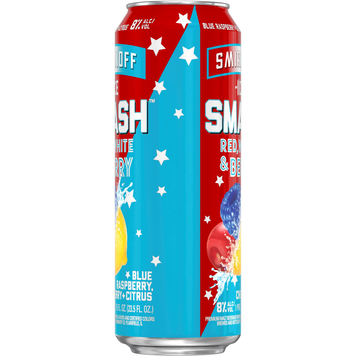 slide 2 of 4, Smirnoff Ice Smash Red/White & Berry Beer 23.5 fl oz Can, 23.5 fl oz