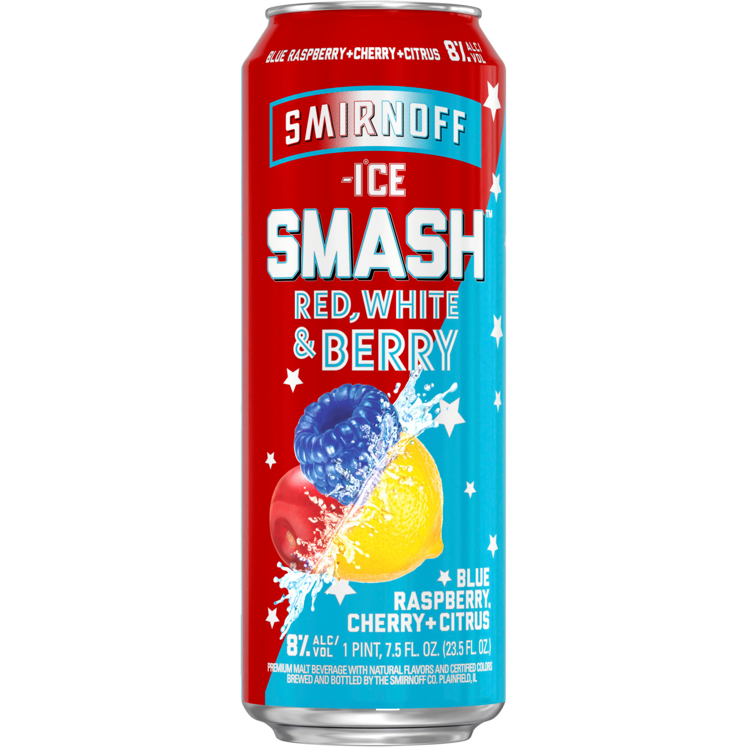slide 1 of 4, Smirnoff Ice Smash Red/White & Berry Beer 23.5 fl oz Can, 23.5 oz