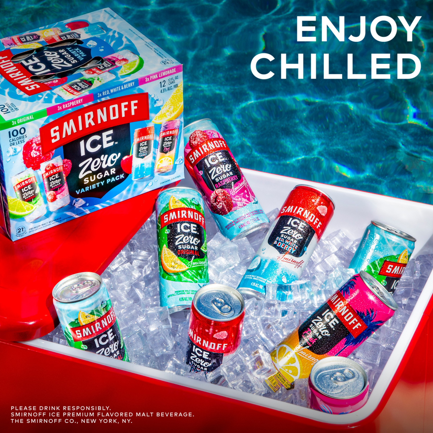 slide 2 of 8, Smirnoff Ice Zero Sugar 12 Pack Variety Pack Beer 12 ea, 12 ct; 12 oz