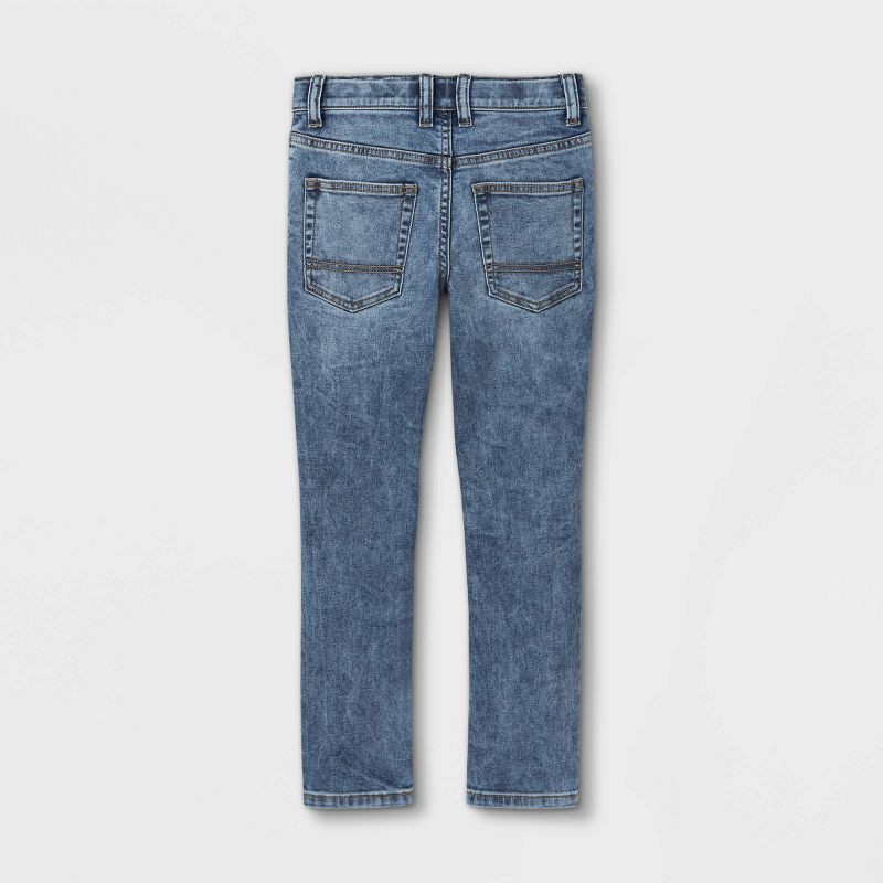 slide 2 of 3, Boys' Stretch Skinny Fit Jeans - Cat & Jack™ Medium Blue 16: Denim, Mid Rise, Super Stretch, 1 ct