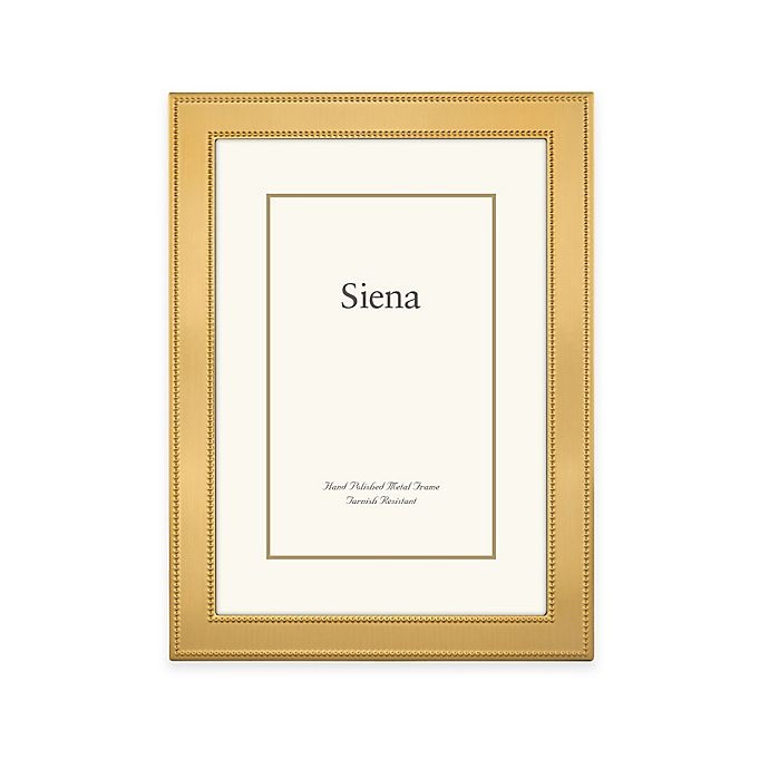 slide 1 of 1, Siena Metallics Narrow Double Beaded Frame - Gold, 4 in x 6 in