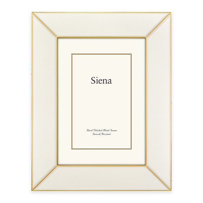 slide 1 of 1, Siena Metallics Wide Deco Enamel Frame - White/Gold, 5 in x 7 in