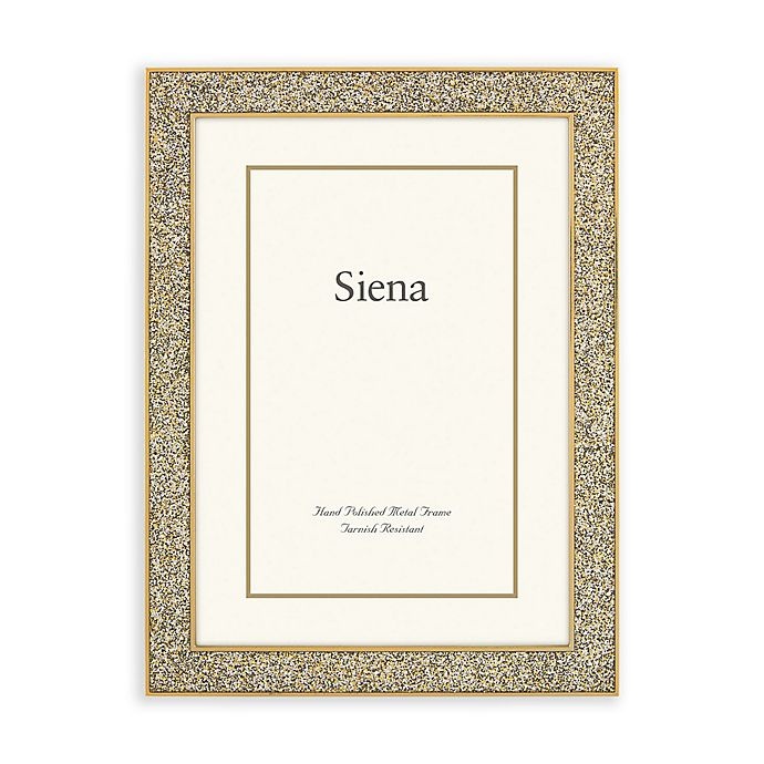 slide 1 of 1, Siena Cast Metal Frame with Enamel Finish and Glitter Gold Border, 5 in x 7 in