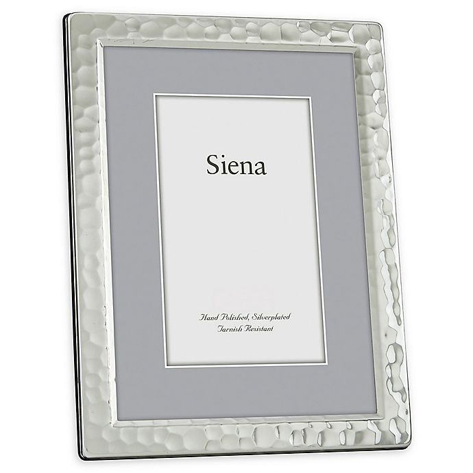 slide 1 of 1, Siena Narrow Hammered Silver-Plated Picture Frame, 4 in x 6 in