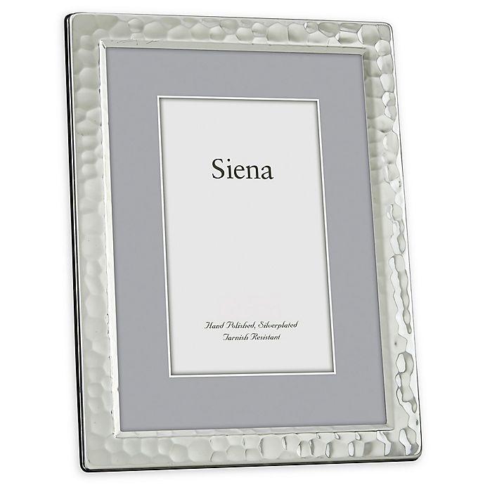 slide 1 of 1, Siena Narrow Hammered Silver-Plated Picture Frame, 5 in x 7 in