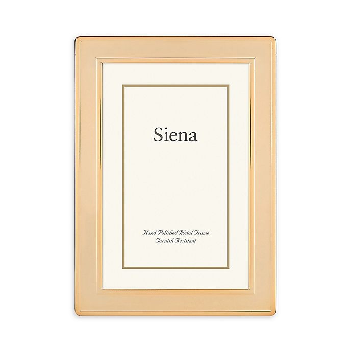 slide 1 of 1, Siena Goldtone Plain Border Picture Frame, 5 in x 7 in