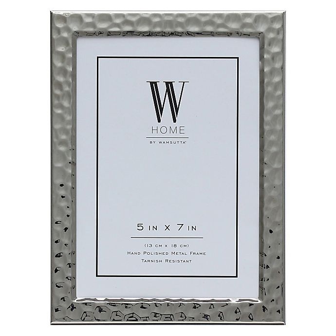 slide 1 of 1, W Home Hammered Picture Frame - Silver, 5 in x 7 in