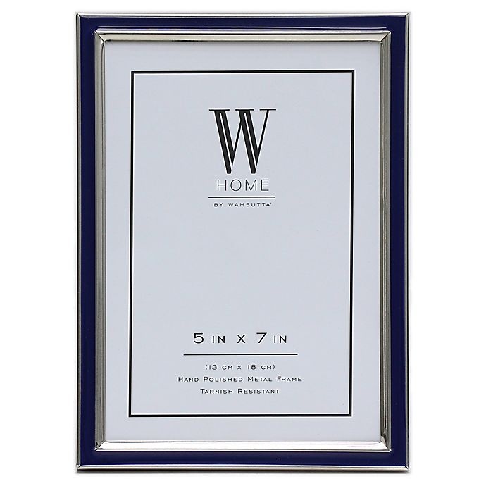 slide 1 of 1, W Home Enamel Picture Frame - Navy Blue, 5 in x 7 in