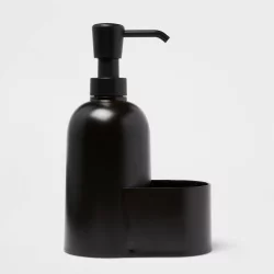 Plastic Soap Dispenser with Sponge Holder Black - Room Essentials