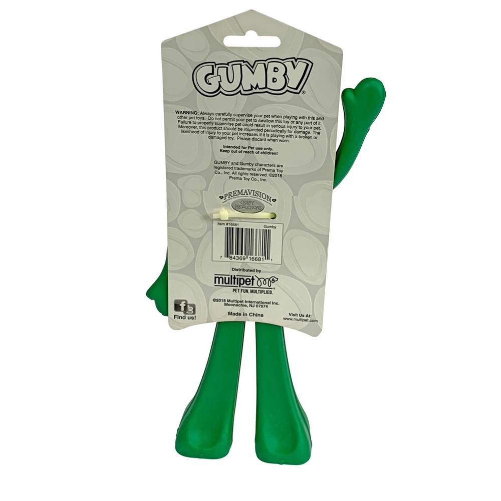 slide 4 of 4, Multipet Gumby Rubber Dog Toy - 9", 1 ct