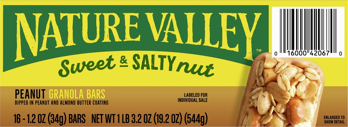 slide 10 of 13, Nature Valley Sweet and Salty Granola Bars, Peanut, 16 Bars, 19.7 OZ, 16 ct