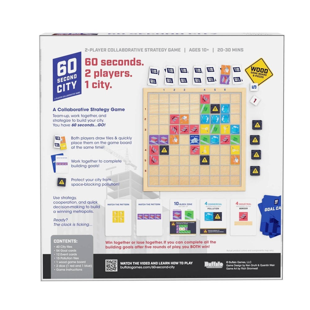 slide 8 of 10, Buffalo Games 60 Second City Collaborative Strategy Board Game, 1 ct