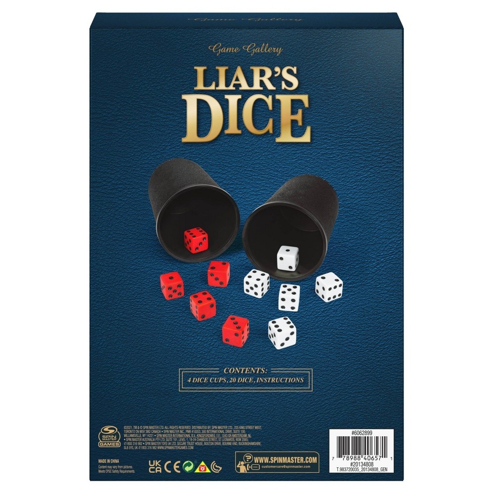 Spin Master Games Game Gallery Liar's Dice Classic Game 1 ct Shipt