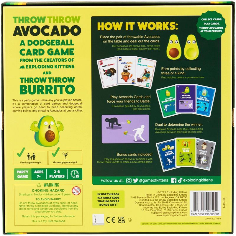 slide 2 of 5, Throw Throw Avocado Game by Exploding Kittens, 1 ct