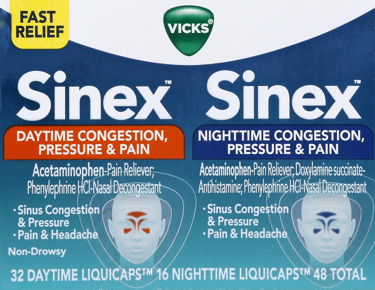 slide 1 of 7, Vicks Congestion, Pressure & Pain 48 ea, 48 ct