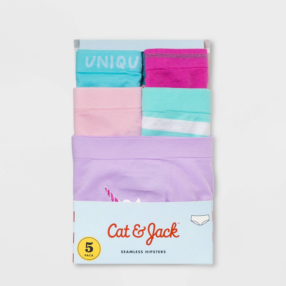 slide 2 of 3, Girls' 5pk Unicorn Seamless Hipster - Cat & Jack XL (14/16), 5 ct