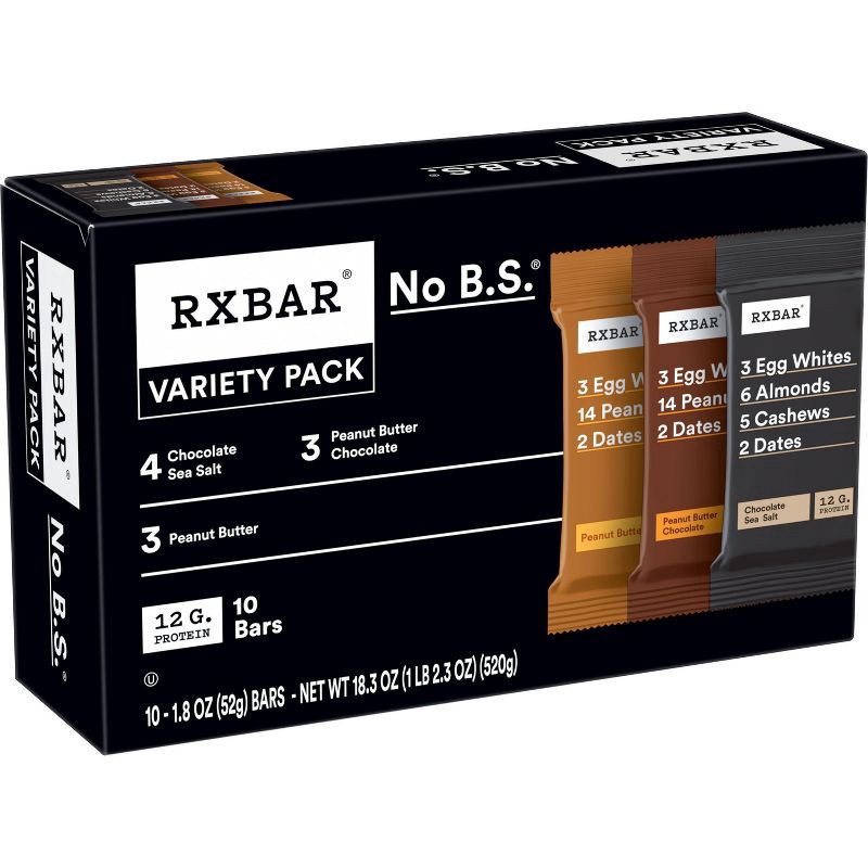 slide 1 of 3, RXBAR Peanut Butter Chocolate Variety Pack - 18.3oz/10ct, 18.3 oz, 10 ct