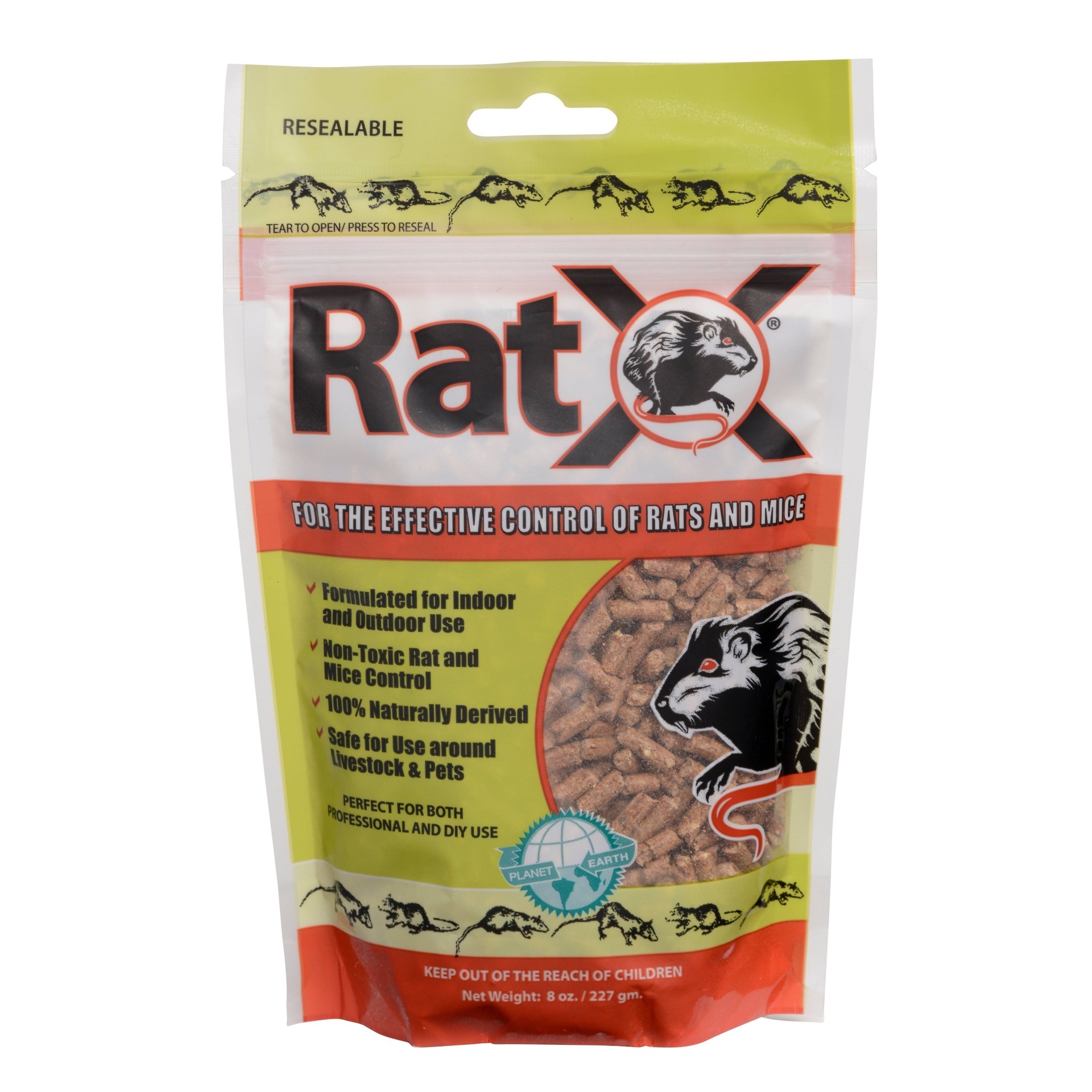slide 1 of 1, RatX All-Natural Non-Toxic Rat and Mouse Killer Pellets, 8 oz