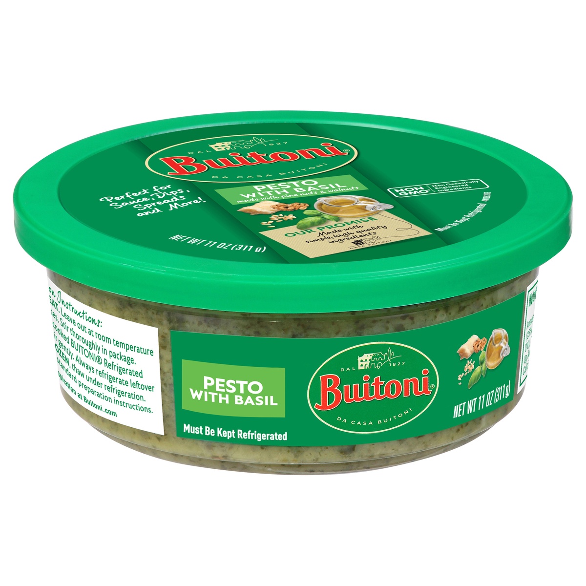 slide 2 of 9, Buitoni Pesto With Basil Refrigerated Basil Sauce, 1 ct