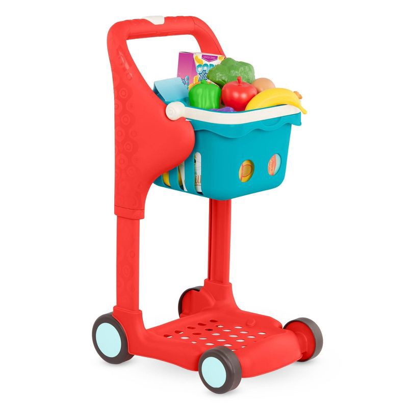 slide 2 of 6, B. toys - Shopping Cart & Play Food - Shop & Glow Toy Cart, 1 ct