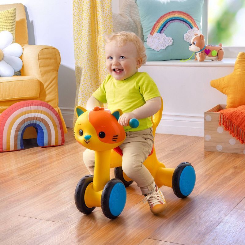 slide 2 of 7, B. toys - Ride-On Toy - Riding Buddy - Cat, 1 ct