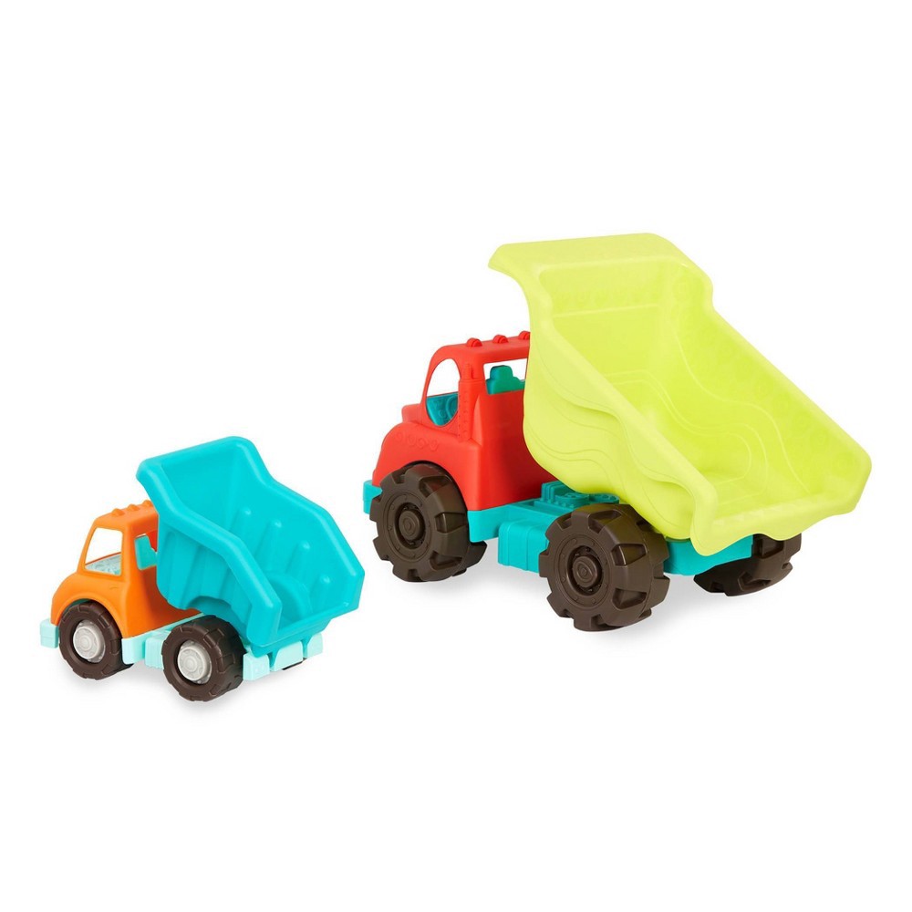 slide 5 of 5, B. play - Toy Trucks - Dump Truck Duo, 1 ct