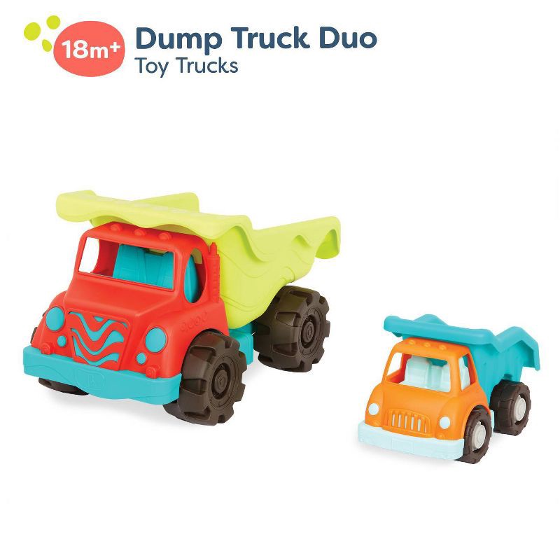 slide 2 of 8, B. play - Toy Trucks - Dump Truck Duo, 1 ct