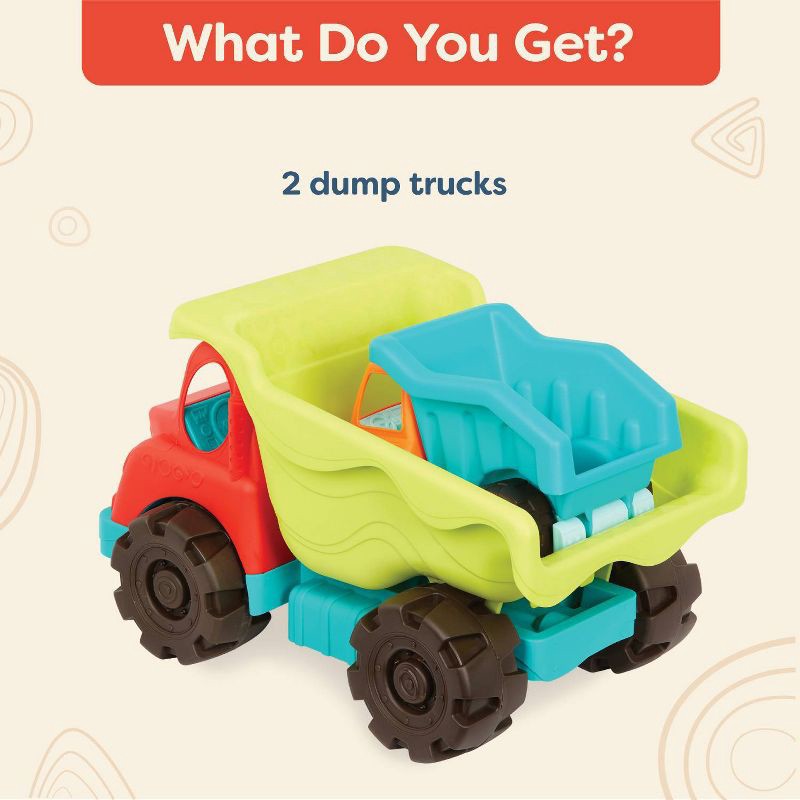 slide 8 of 8, B. play - Toy Trucks - Dump Truck Duo, 1 ct