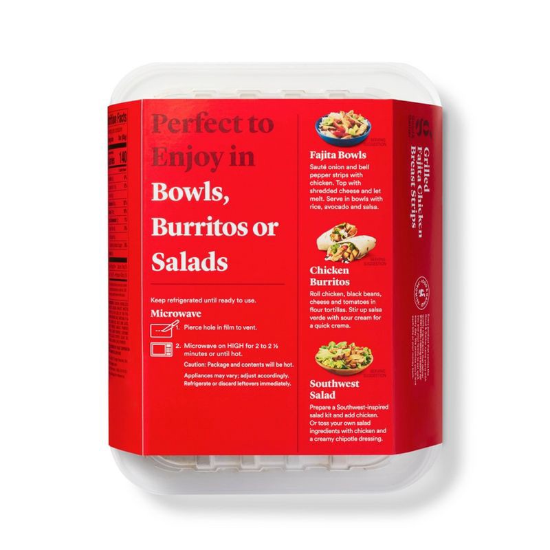 slide 3 of 5, Grilled Fajita Chicken Breast Strips - 12oz - Good & Gather™, 12 oz