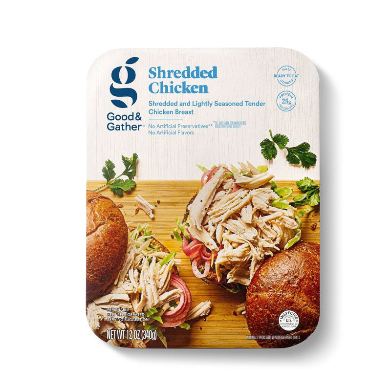 slide 1 of 5, Shredded Chicken - 12oz - Good & Gather™, 12 oz