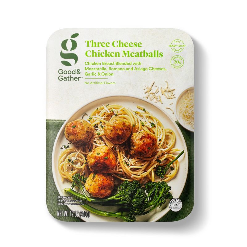 slide 1 of 5, Three Cheese Chicken Meatballs - 12oz - Good & Gather™, 12 oz
