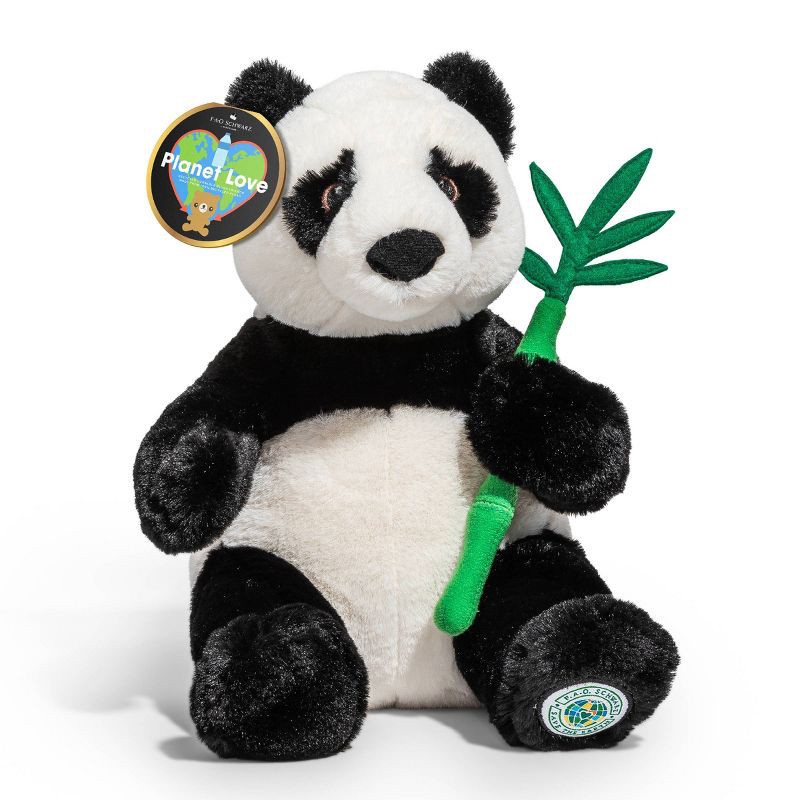 slide 1 of 1, FAO Schwarz 10" Planet Love Recycled Bottle Panda Toy Plush, 1 ct