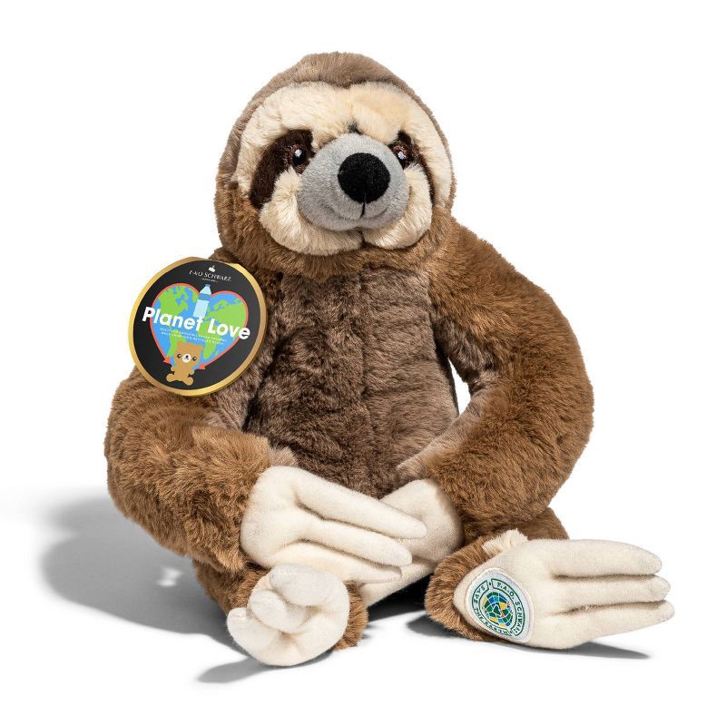 slide 1 of 1, FAO Schwarz 10" Planet Love Recycled Bottle Sloth Toy Plush, 1 ct