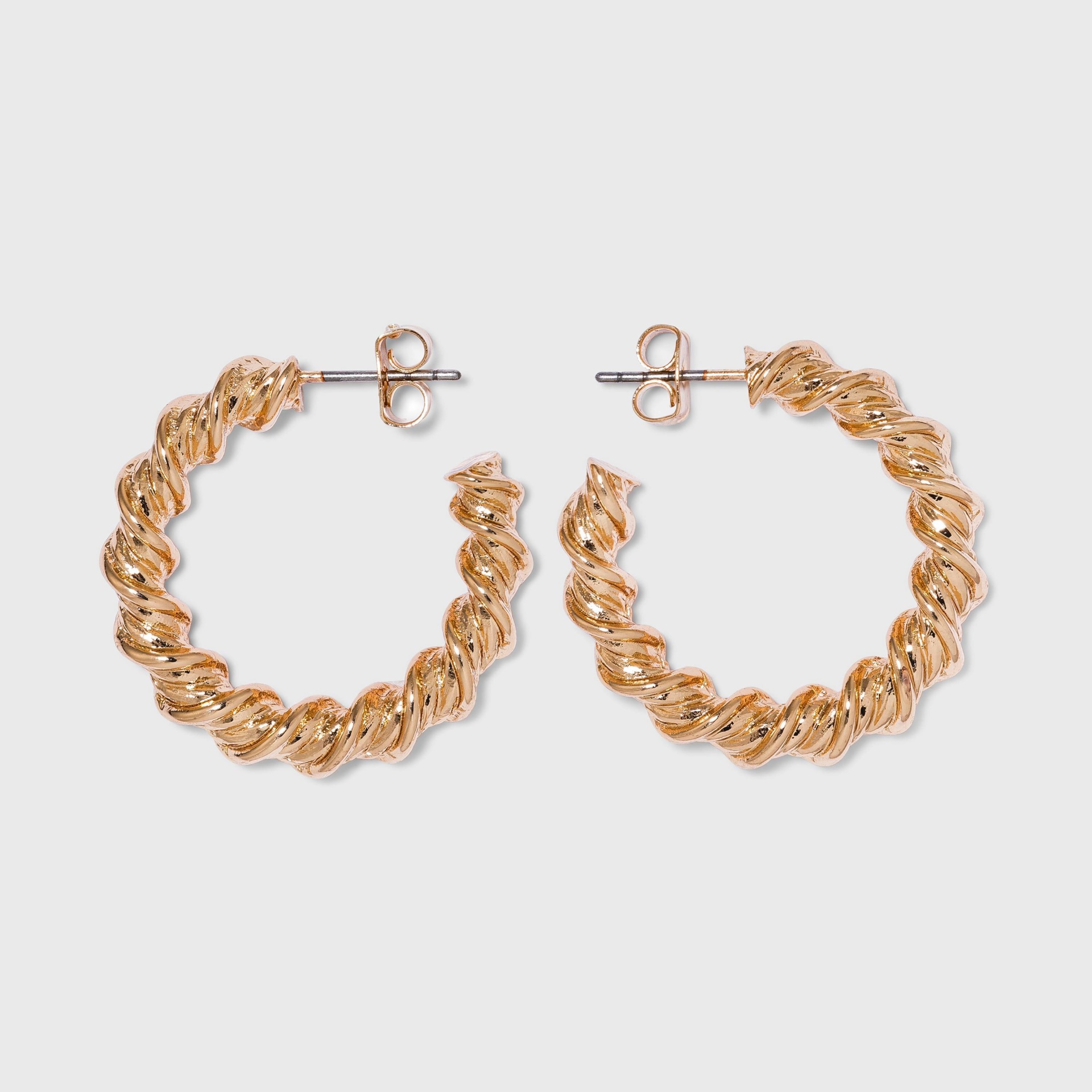 Gold Twisted Hoop Earrings A New Day Gold 1 ct Shipt