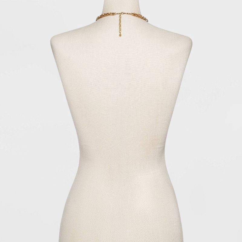 slide 3 of 3, Disc Charm and Chain Layered Necklace - Universal Thread™ Gold, 1 ct