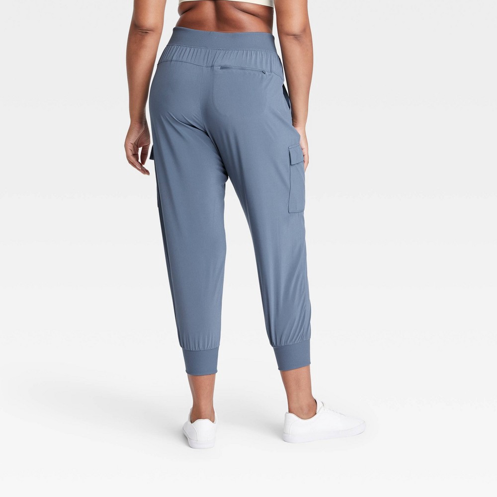 slide 2 of 6, Women's Stretch Woven Cargo Pants - All in Motion Dusty Blue XL, 1 ct