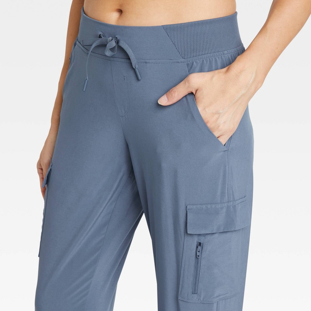 slide 3 of 6, Women's Stretch Woven Cargo Pants - All in Motion Dusty Blue XL, 1 ct