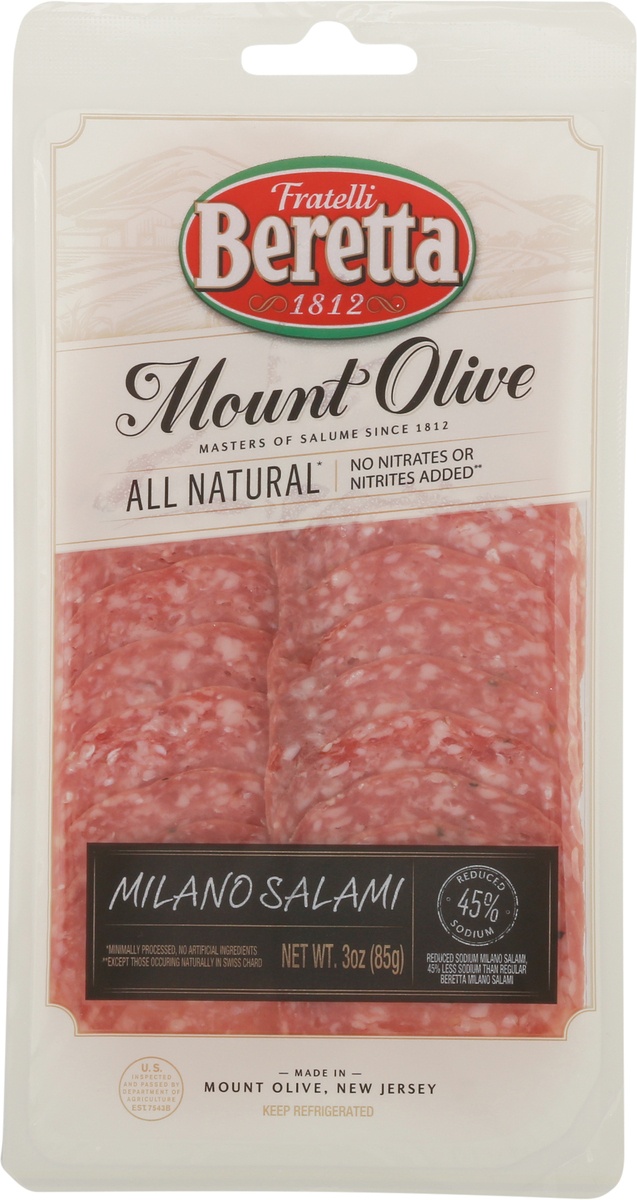 slide 6 of 9, Fratelli Beretta Mount Olive Milano Salami 3 oz, 3 oz