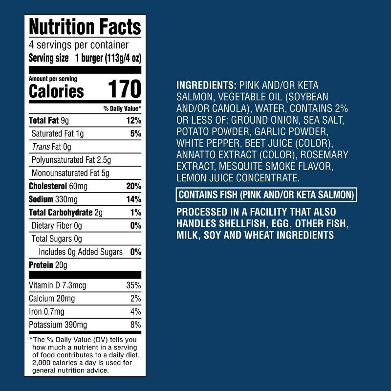 slide 5 of 5, Alaska Salmon Burger Patties - Frozen - 16oz/4ct - Good & Gather™, 4 ct; 16 oz