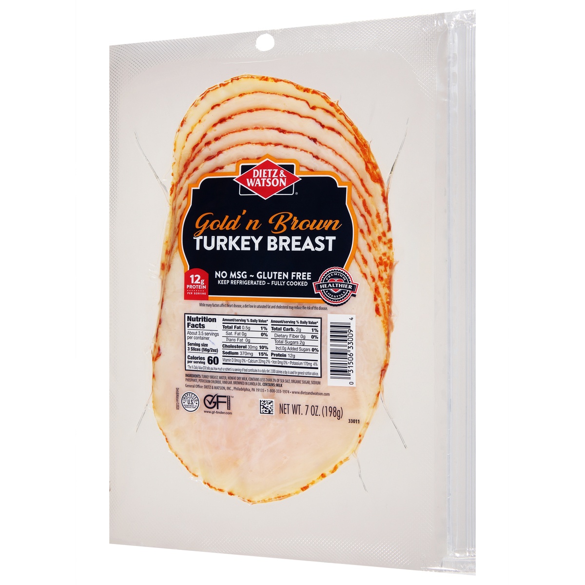 slide 8 of 13, Dietz & Watson Turkey Goldn Brown Sliced, 1 ct