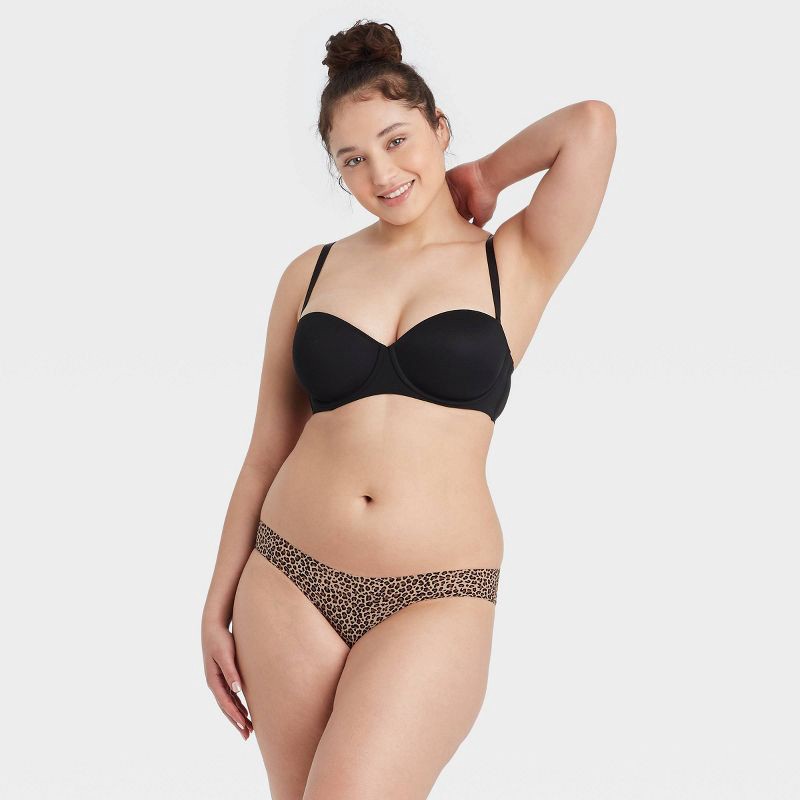 slide 2 of 5, Women's Leopard Print Bonded Micro Bikini Underwear - Auden™ Urban Safari Tan S, 1 ct