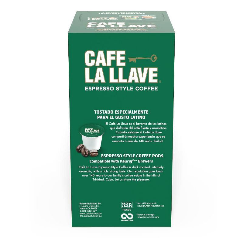 slide 2 of 6, Cafe La Llave Espresso Roast Single Serve Coffee - 24ct, 24 ct