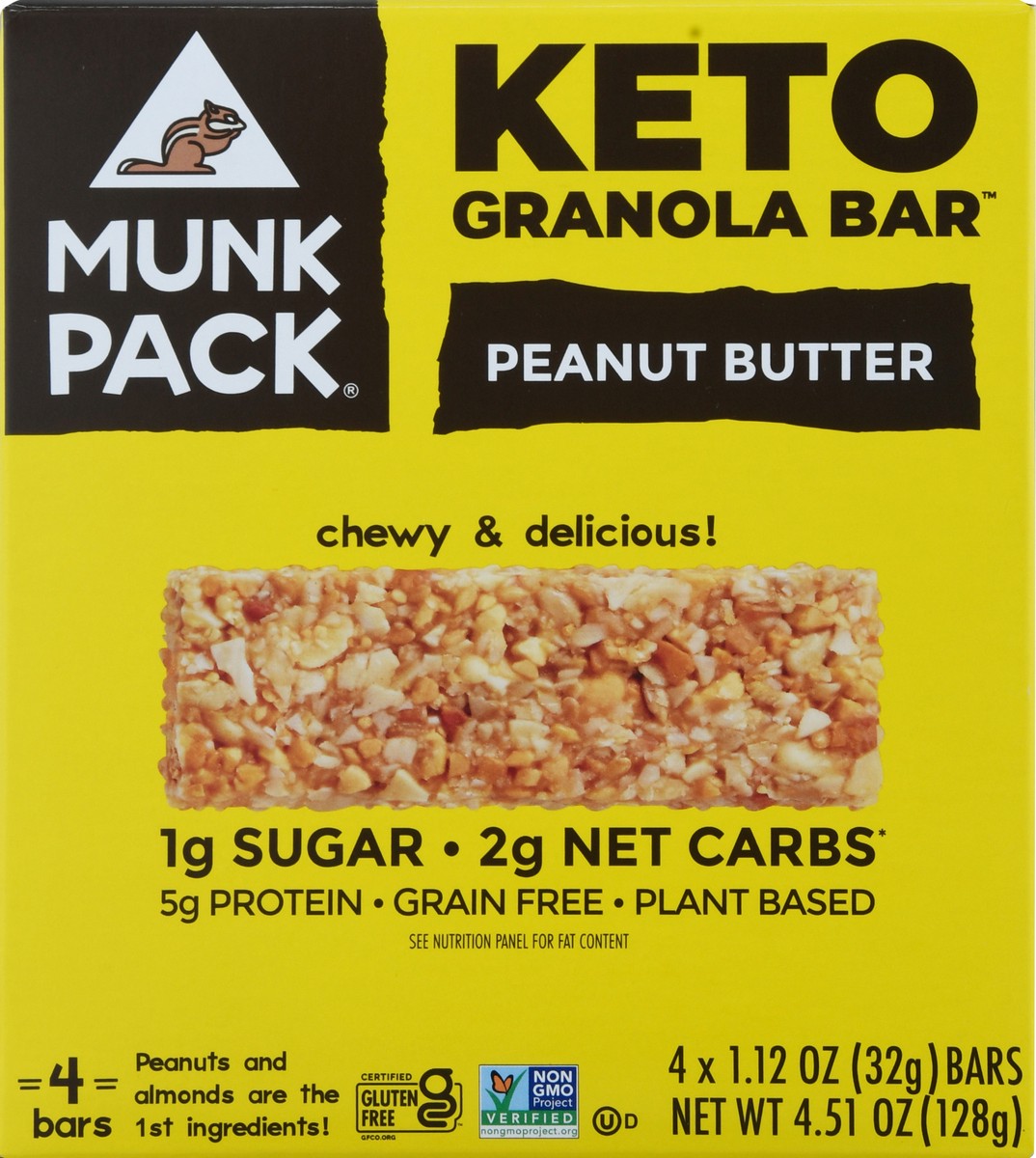 slide 3 of 14, Munk Pack Keto Peanut Butter Granola Bar 4 -1.12 oz Packs, 4 ct