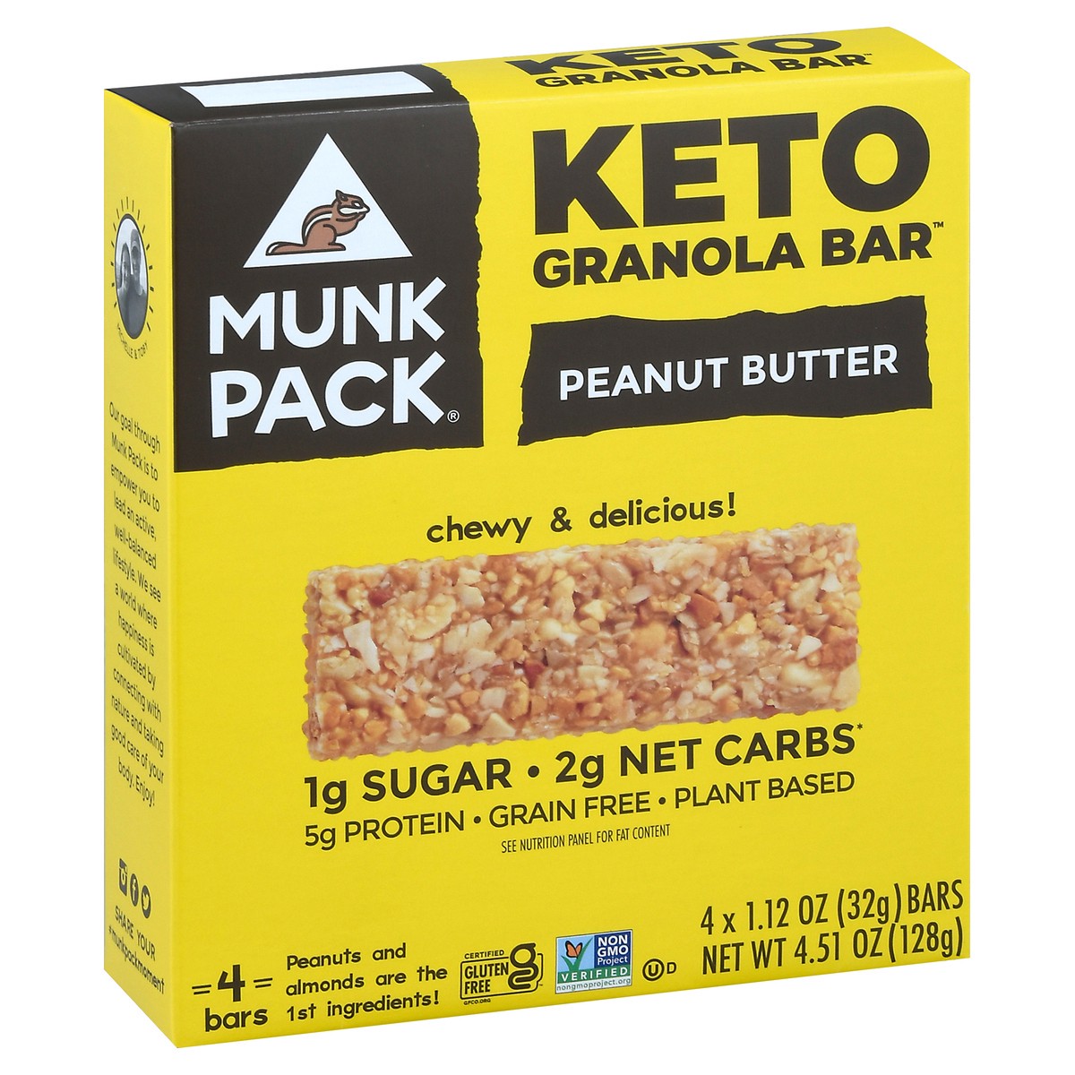 slide 7 of 14, Munk Pack Keto Peanut Butter Granola Bar 4 -1.12 oz Packs, 4 ct